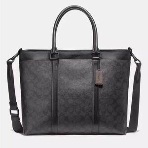 Coach Black Signature Canvas Tote